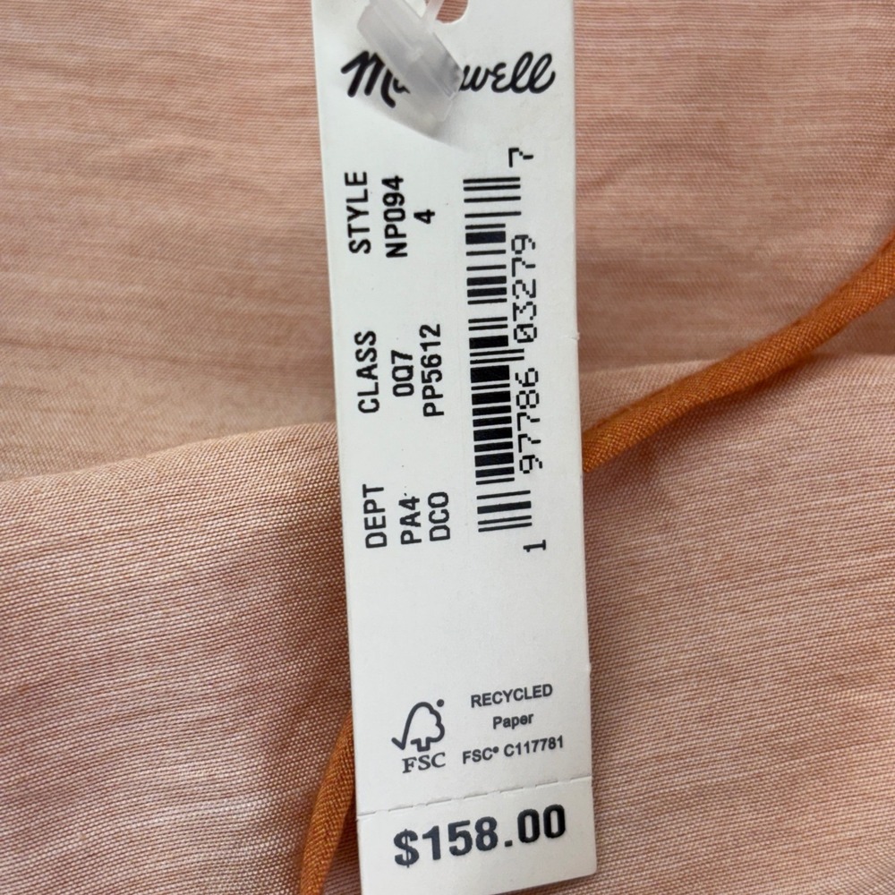 Madewell One Shoulder Maxi Dress Burnt Orange NP094 Womens 4 New With Tags - Picture 7 of 8